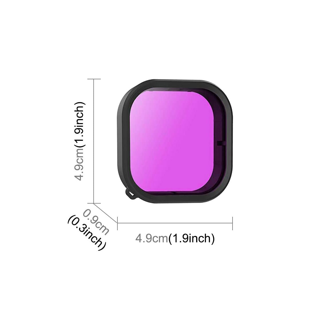 Square Diving Lens Filter for Gopro Hero 9 / 10 / 11 / 12 - Pink
