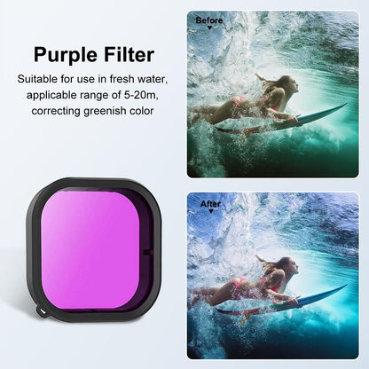 Square Diving Lens Filter for Gopro Hero 9 / 10 / 11 / 12 - Pink