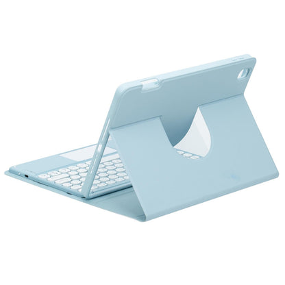 360 Degree Rotatable Bluetooth Keyboard Leather Case With Three-Colour Backlight - Lavender Purple - For Ipad Air 2022 / Ipad Pro 11 2021