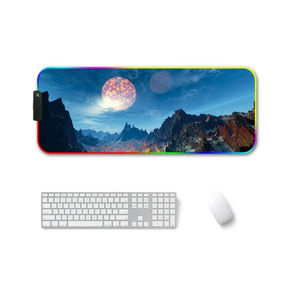 Rgb Non Slip Mouse Pad With Thermal Transfer - Glasses Cat