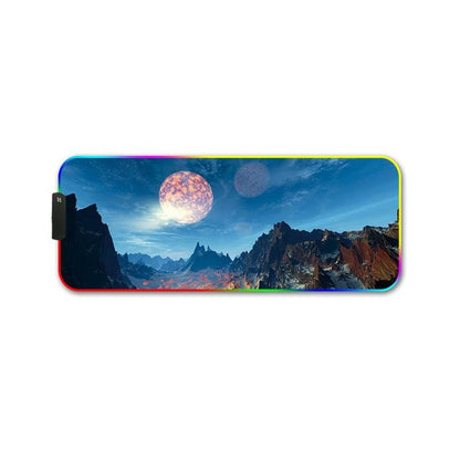 Rgb Non Slip Mouse Pad With Thermal Transfer - Glasses Cat