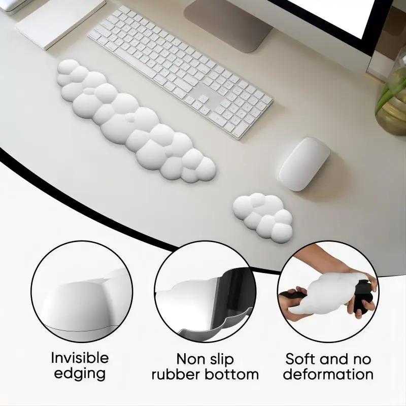 Memory Foam Keyboard Wrist Rest For Office Desktop - Pink