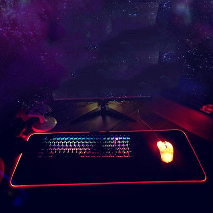 Rgb Non Slip Mouse Pad With Thermal Transfer - Glasses Cat