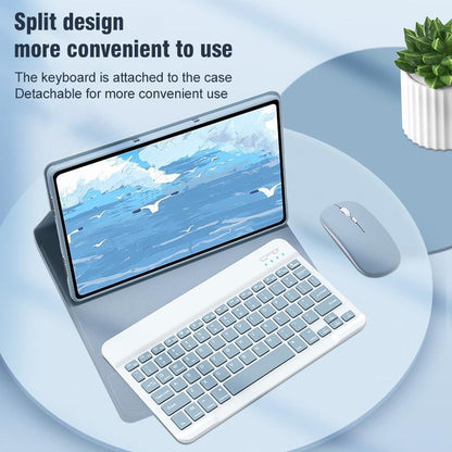 360 Degree Rotatable Bluetooth Keyboard Leather Case With Three-Colour Backlight - Lavender Purple - For Ipad 10.2 2021 / Air 2019