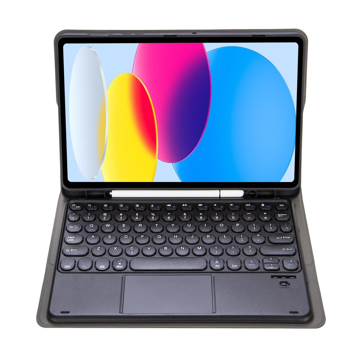 2022 Ipad 10.9 Lambskin Bluetooth Keyboard Case With Pen Slot - Pink