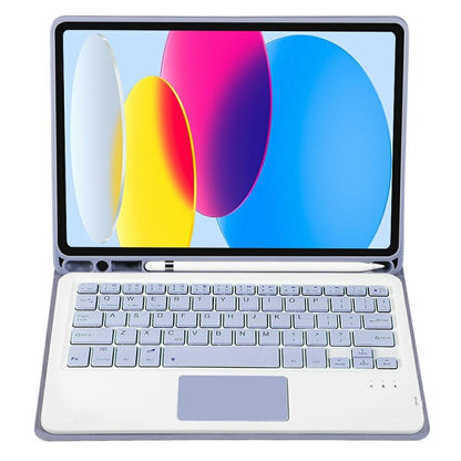 2022 Ipad 10.9 Lambskin Bluetooth Keyboard Case With Pen Slot - Pink