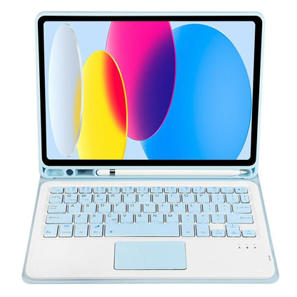 2022 Ipad 10.9 Lambskin Bluetooth Keyboard Case With Pen Slot - Pink