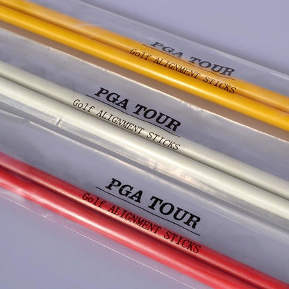 2-pack Golf Alignment Sticks for Accurate Ball Direction - Red Fiberglass - Yellow With Package