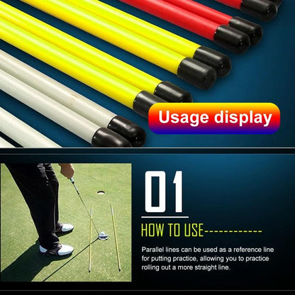 2-pack Golf Alignment Sticks for Accurate Ball Direction - Red Fiberglass - Yellow With Package