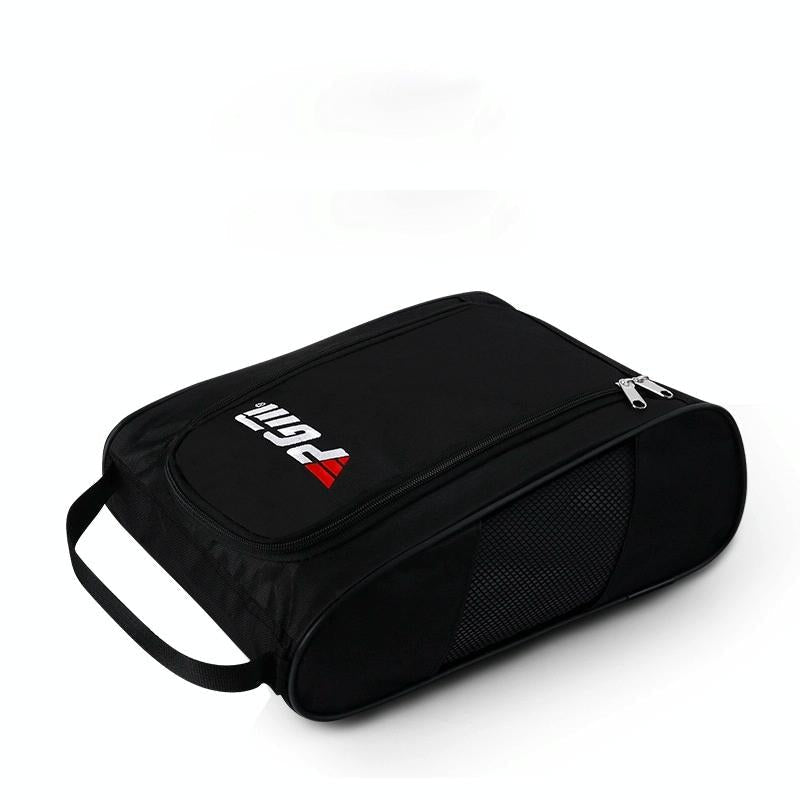 Convenient Breathable Golf Shoe Bag - Durable Nylon - Black Pink