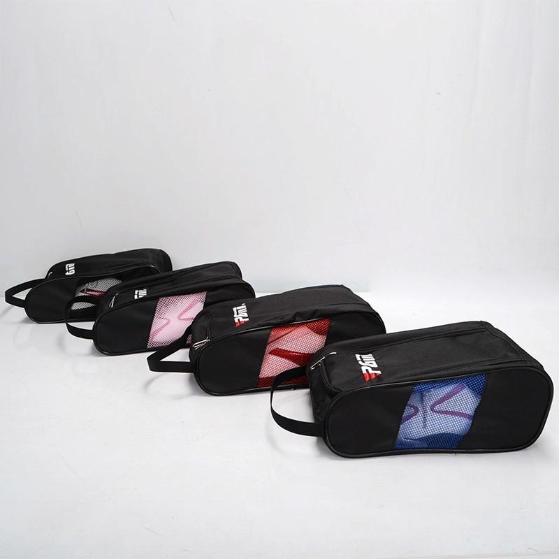 Convenient Breathable Golf Shoe Bag - Durable Nylon - Black Pink