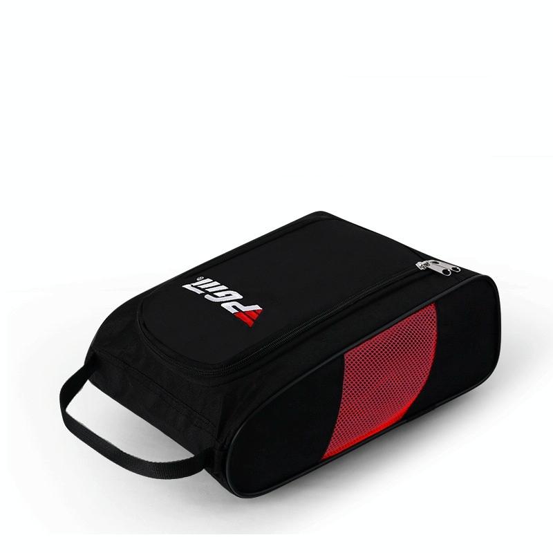 Convenient Breathable Golf Shoe Bag - Durable Nylon - Black Pink