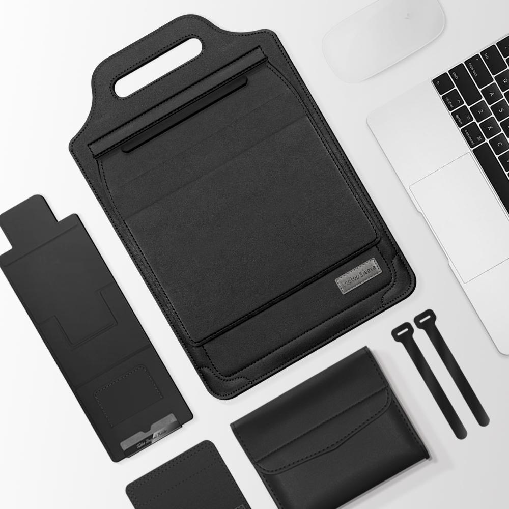 Versatile Laptop Bag with Mouse Pad Stand - Black
