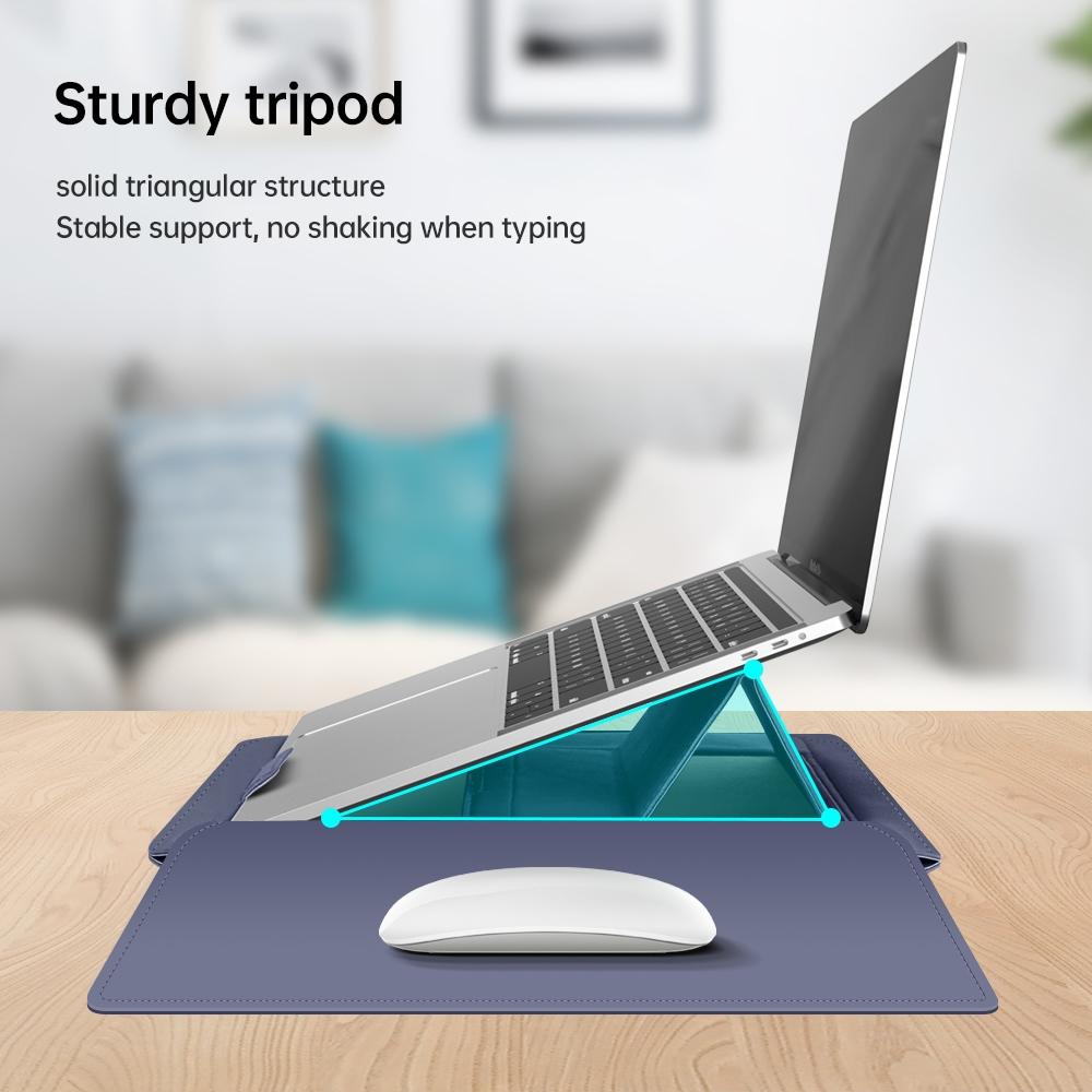 Versatile Laptop Bag with Mouse Pad Stand - Black