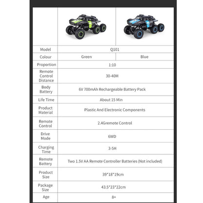 6-drive 2.4g Rc Off-road Car - Remote Control Vehicle - Green