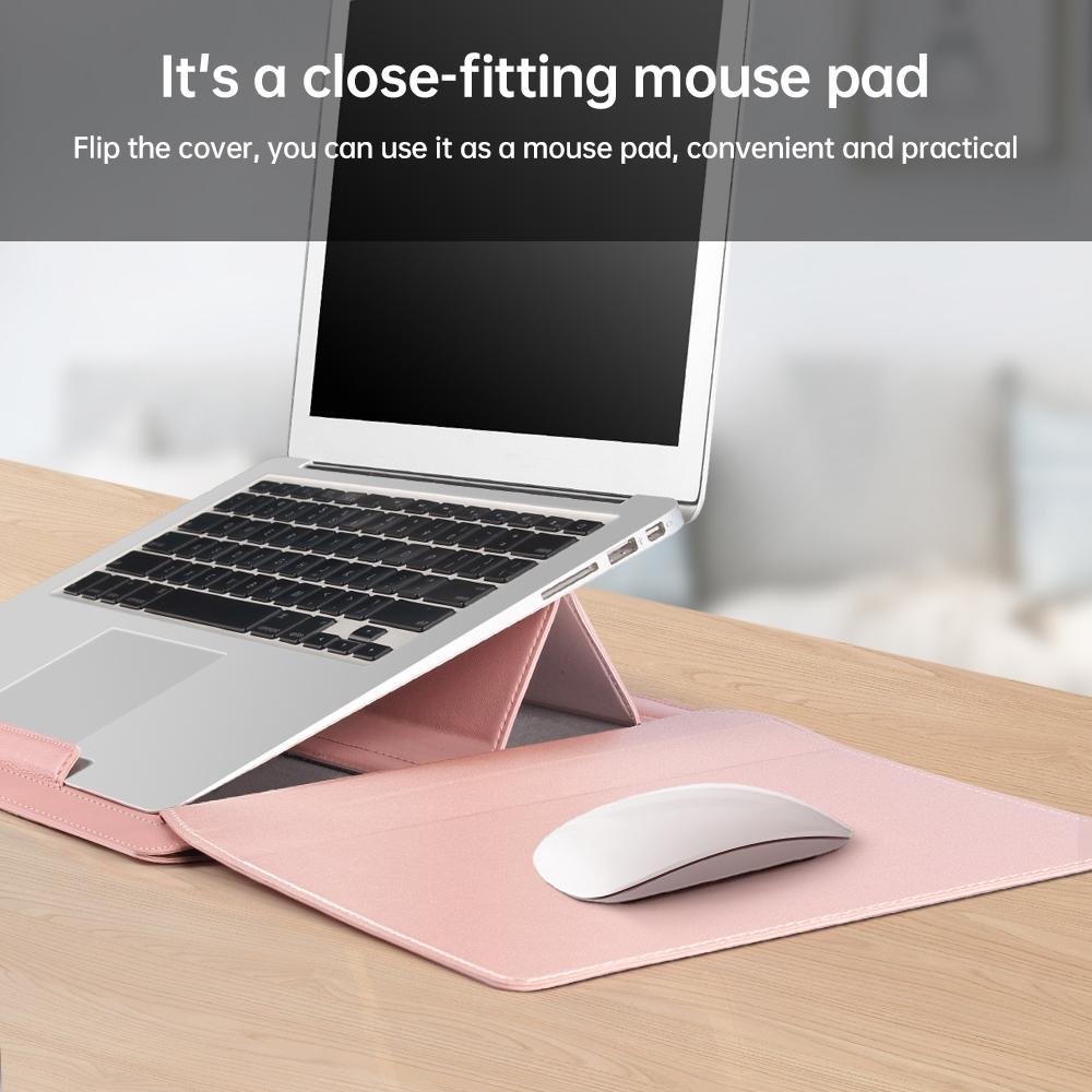 Versatile Laptop Bag with Mouse Pad Stand - Black