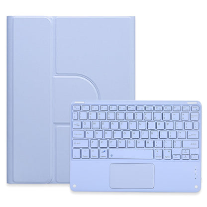 360 Degree Rotatable Bluetooth Keyboard Leather Case With Touchpad - Square Button - Black - For Ipad Air 2022 / Ipad Pro 11 2021