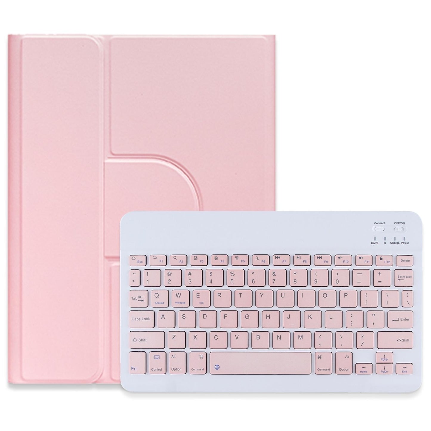 360 Degree Rotatable Bluetooth Keyboard Leather Case - Square Button - Black - For Ipad 10.2 2021 / Air 2019
