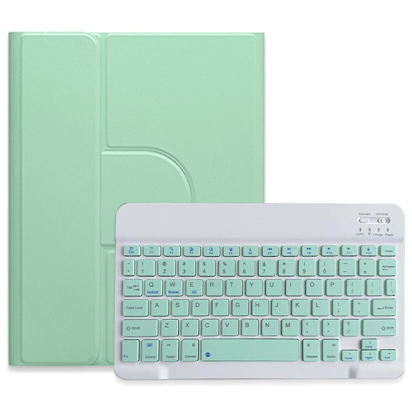 360 Degree Rotatable Bluetooth Keyboard Leather Case - Square Button - Black - For Ipad 10.2 2021 / Air 2019