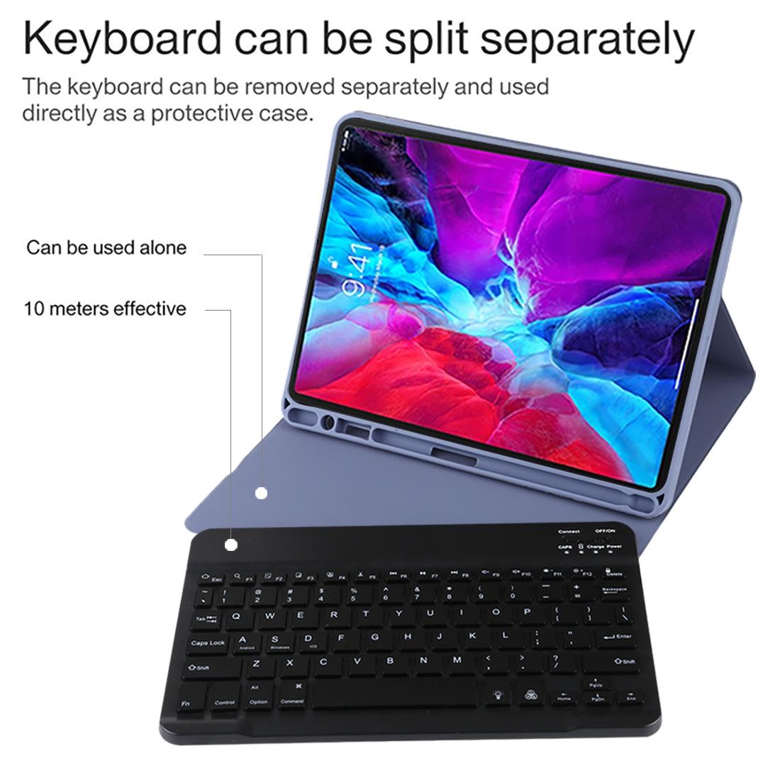 Bluetooth Tablet Case For Ipad Pro 11 With Detachable Microfiber Leather Backlight Pen Slot & Holder - Green