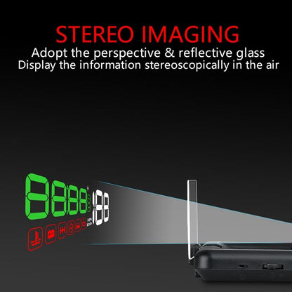 Virtual Hd Car Hud Display Speed Rpm Water Temp Oil Consumption Distance / Time Voltage Over Speed Alarm - Green