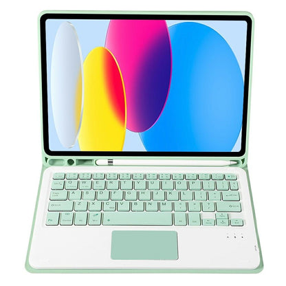 2022 Ipad 10.9 Lambskin Bluetooth Keyboard Case With Pen Slot - Green