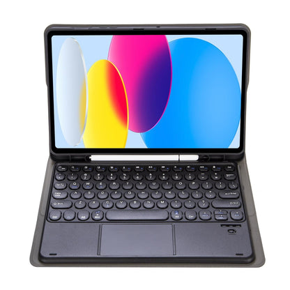 2022 Ipad 10.9 Lambskin Bluetooth Keyboard Case With Pen Slot - Dark Green
