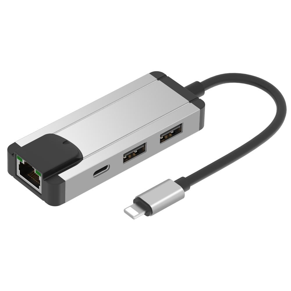 8Pin To Rj45 Usb 2.0 Hub Adapter - Dark Green