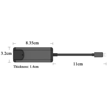 8Pin To Rj45 Usb 2.0 Hub Adapter - Dark Green
