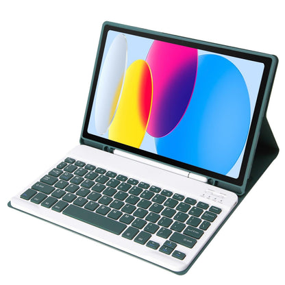 Ultra-Thin Bluetooth Keyboard Leather Tablet Case For Ipad 10.9 2022 With Pen Slot - Rose Gold
