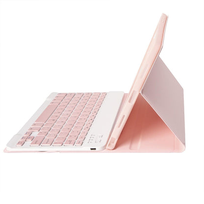 Ultra-Thin Bluetooth Keyboard Leather Tablet Case For Ipad 10.9 2022 With Pen Slot - Rose Gold