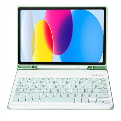 Ultra-Thin Bluetooth Keyboard Leather Tablet Case For Ipad 10.9 2022 With Pen Slot - Rose Gold