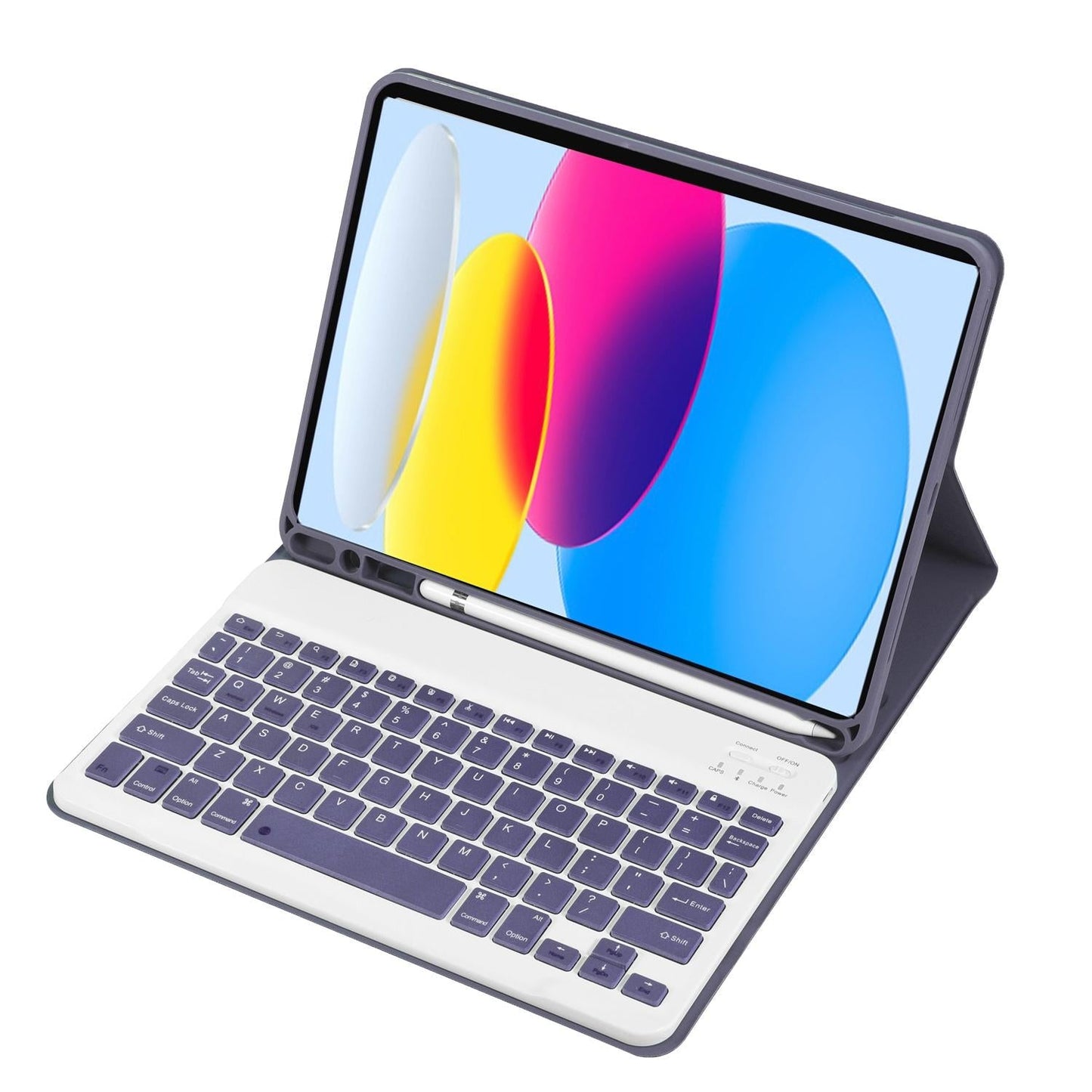 Ultra-Thin Bluetooth Keyboard Leather Tablet Case For Ipad 10.9 2022 With Pen Slot - Rose Gold