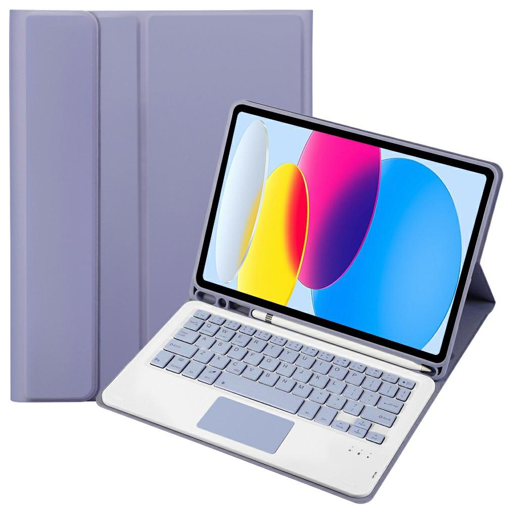 2022 Ipad 10.9 Lambskin Bluetooth Keyboard Case With Pen Slot - Rose Gold