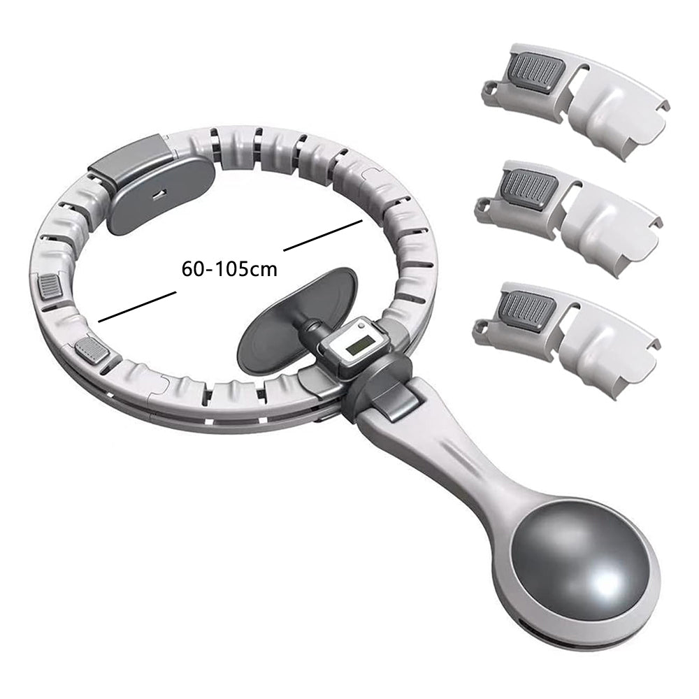 Vibe Geeks 360 Degree Smart Infinity Intelligent Hula Hoop - Gray 3  Adjustable Suction