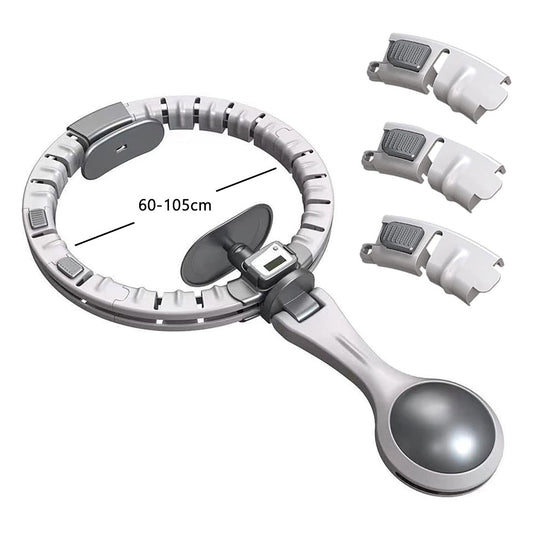 Vibe Geeks 360 Degree Smart Infinity Intelligent Hula Hoop - Gray 3  Adjustable Suction