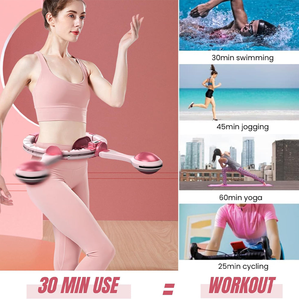 Vibe Geeks 360 Degree Smart Infinity Intelligent Hula Hoop - Gray 3  Adjustable Suction