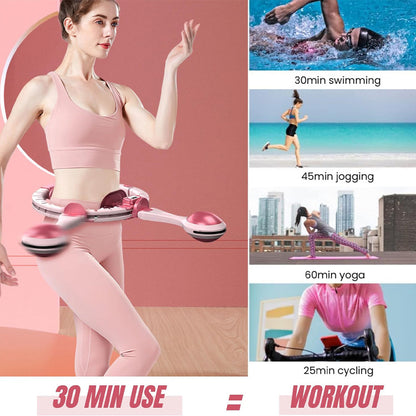 Vibe Geeks 360 Degree Smart Infinity Intelligent Hula Hoop - Pink 3  Adjustable Suction