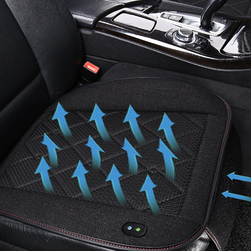 Vibe Geeks Car Seat Cover Cooling Pad Electric Air Ventilator Seat Cushion - Beige