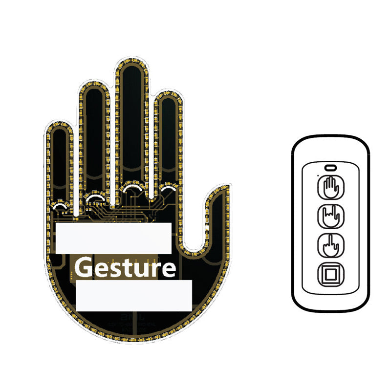 Vibe Geeks Finger Gesture Vehicle Light for Road Hand Signal with Remote Control- Battery Operated - Men