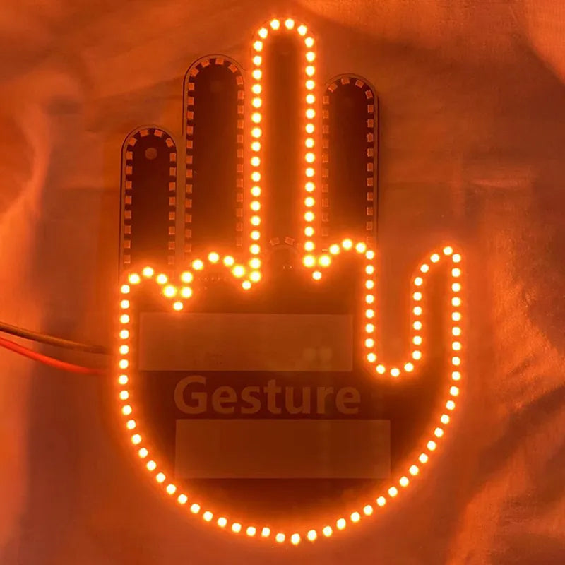 Vibe Geeks Finger Gesture Vehicle Light for Road Hand Signal with Remote Control- Battery Operated - Women