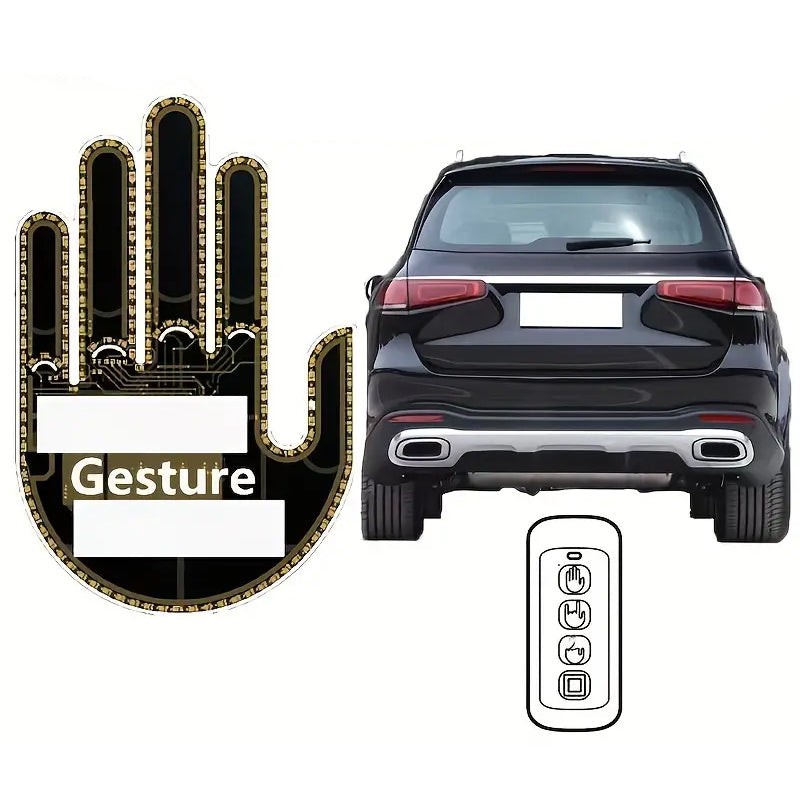 Vibe Geeks Finger Gesture Vehicle Light for Road Hand Signal with Remote Control- Battery Operated - Women