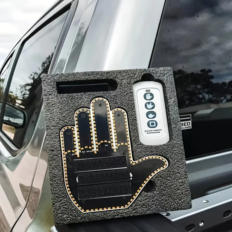 Vibe Geeks Finger Gesture Vehicle Light for Road Hand Signal with Remote Control- Battery Operated - Women