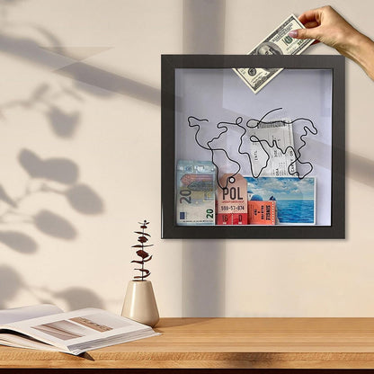 Vibe Geeks Adventure Archive Box Wood Frame Travel Tickets Keepsakes Storage Frame - Wood - Small