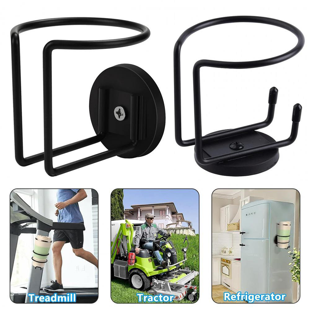 Vibe Geeks Stainless Steel Magnetic Cup Holder Caddy Drink Holder for Tractor Lawn Mower Truck - 2 Pack