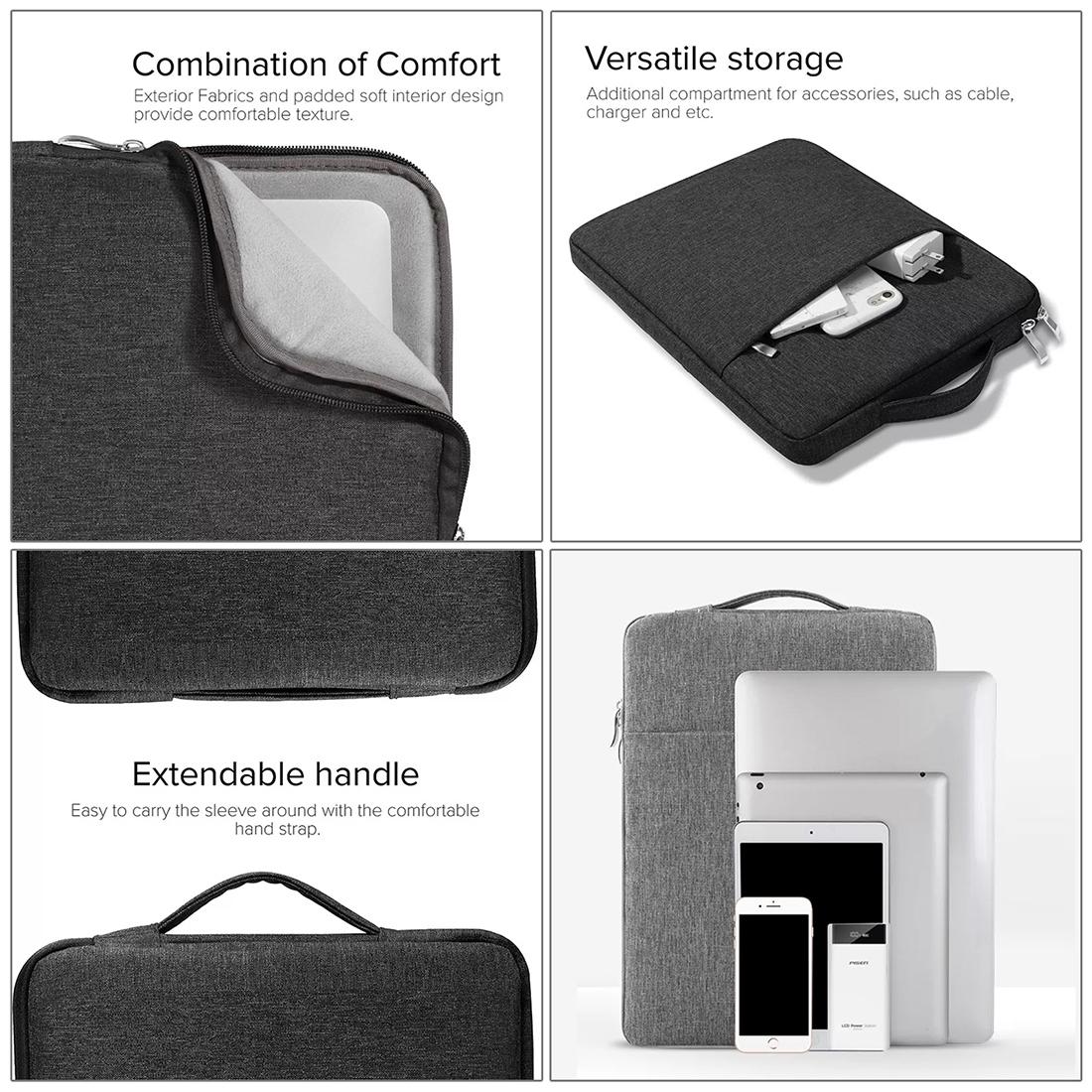 Universal Denim Laptop Case for 11.6 Notebooks - Portable and Stylish - Fits Macbook Air - 32.2x21.8x2cm - Grey