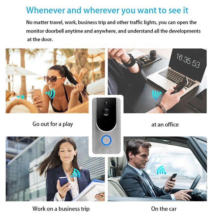 Smart Wifi Video Doorbell With Night Vision & Pir Detection