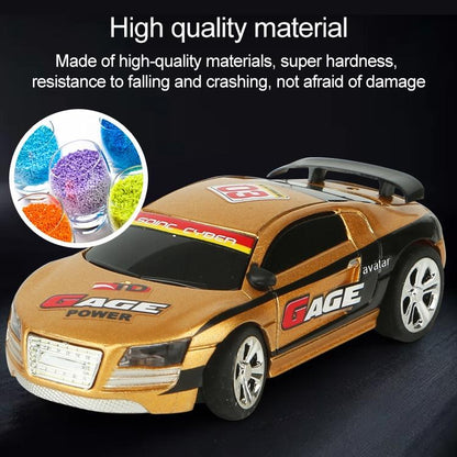 Mini Rc Car with Remote Control - Coke can Design - Black + Orange