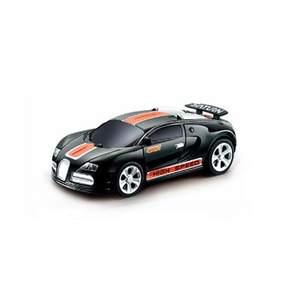 Mini Rc Car with Remote Control - Coke can Design - Black + Orange