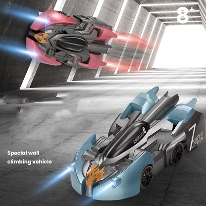 Electric Remote Control Wall Climbing Car for Kids - Mini Toy - Blue Lightning Watch Rc Edition